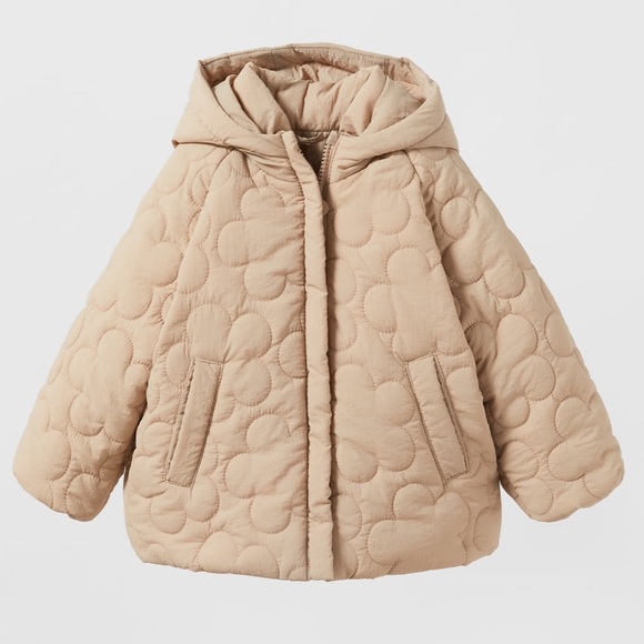 Zara Toddler Girls Floral Quilted Coat - Picture 1 of 4